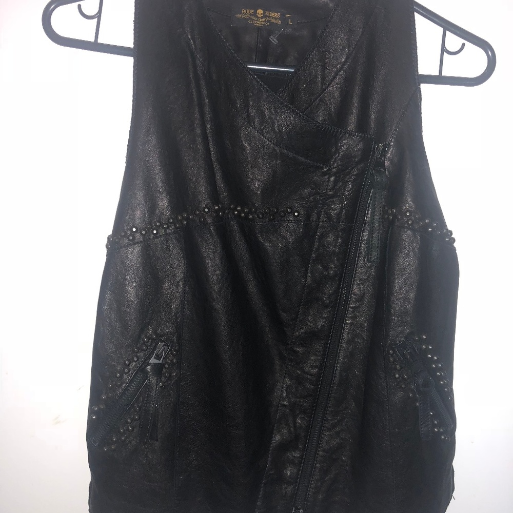 Rude Riders 100% Italian Leather Biker Vest